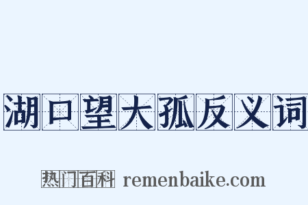 湖口望大孤反义词是什么意思的图片